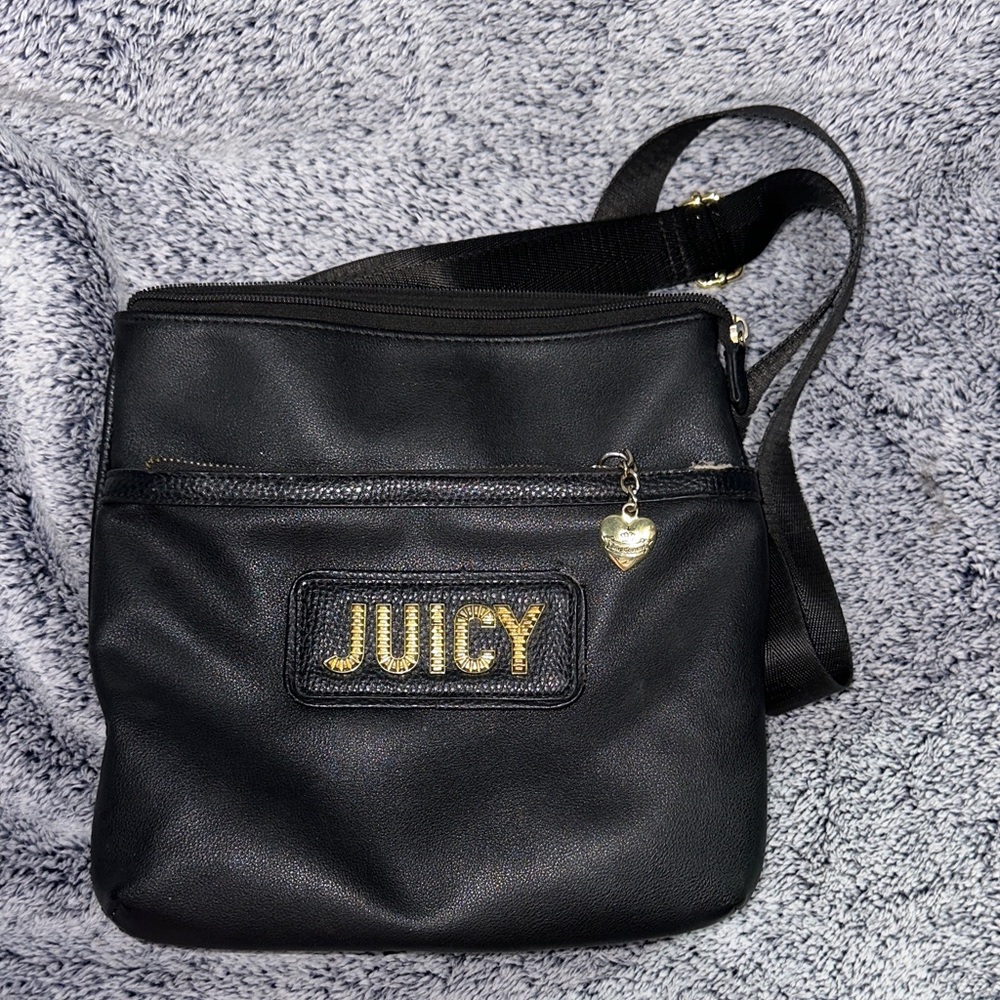 Juicy Couture Black Crossbody Bag with Gold Charm